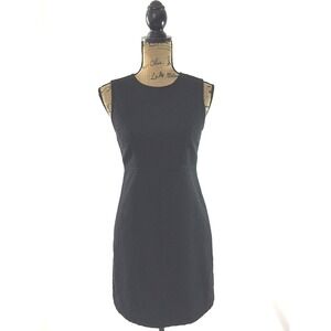 GAP Dress‎ 2 Solid Black Wool Blend Empire Seam Sheath Base Layer Sleeveless
